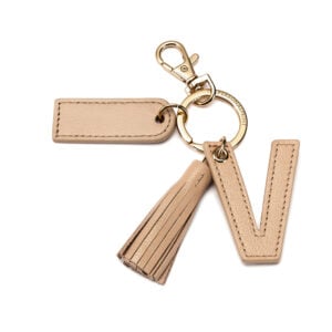 Letter V Keychain- Nude