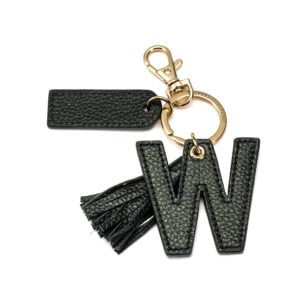 Letter W Keychain- Black