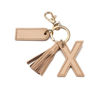 Letter X Keychain- Nude