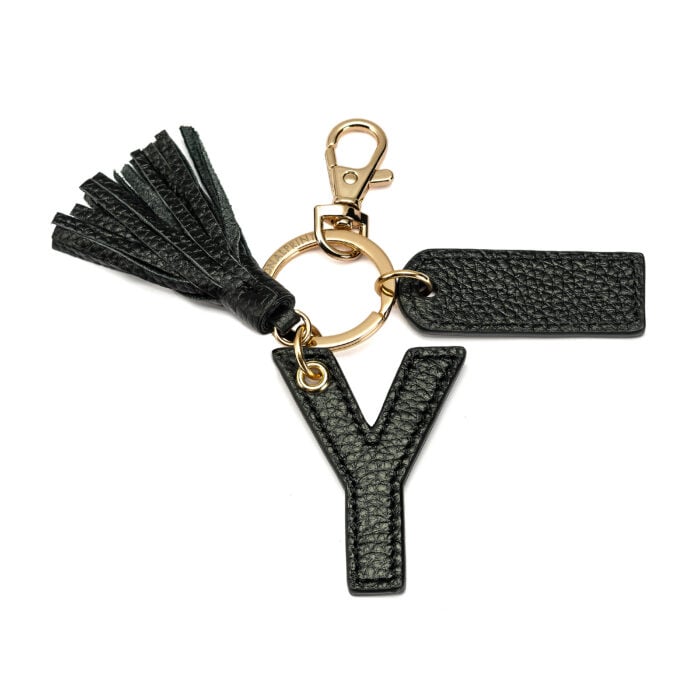 Letter Y Keychain- Black