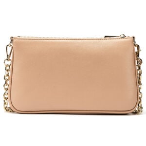 Leather Shoulder Bag- Nude