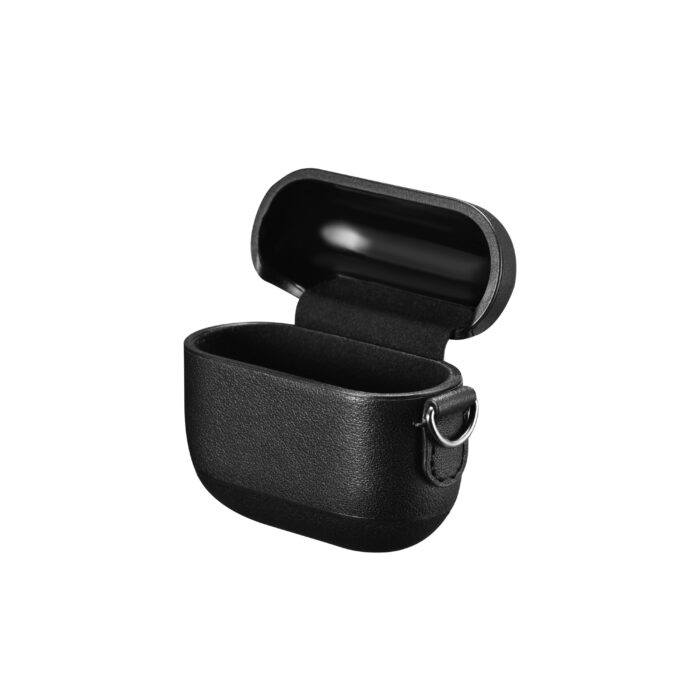 AirPods 3 (3rd Generation) Leather Case with Strap- Black