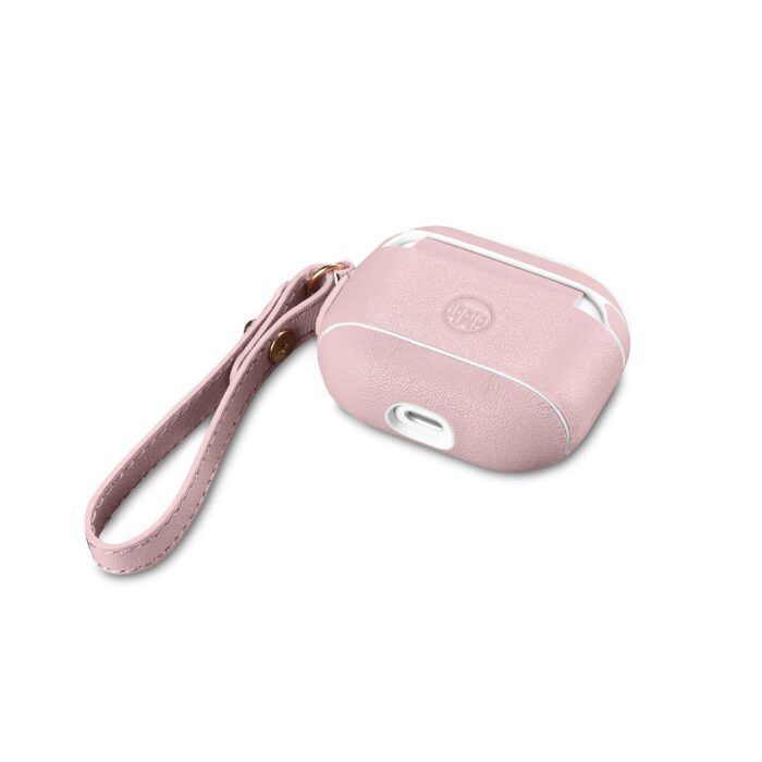 AirPods 3 (3rd Generation) Leather Case with Strap- Blush Nude