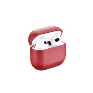 AirPods 3 (3rd Generation) Leather Case- Red