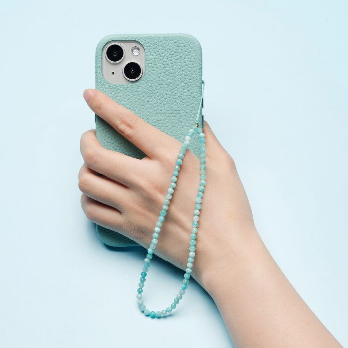 Crystal Beaded Phone Charm- Amazonite