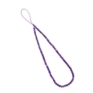 Crystal Beaded Phone Charm- Amethyst