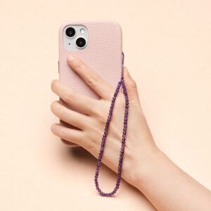 Crystal Beaded Phone Charm- Amethyst