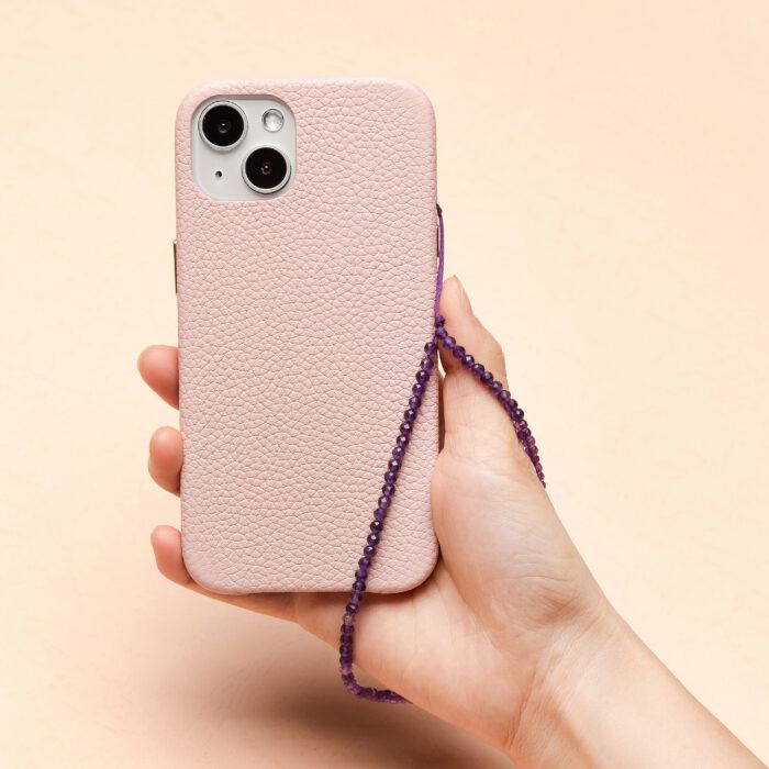 Crystal Beaded Phone Charm- Amethyst