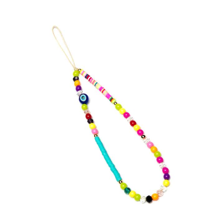 Beaded Phone Charm- Ciel Bleu