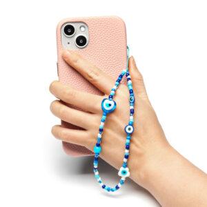 Beaded Phone Charm- Yeux Bleus