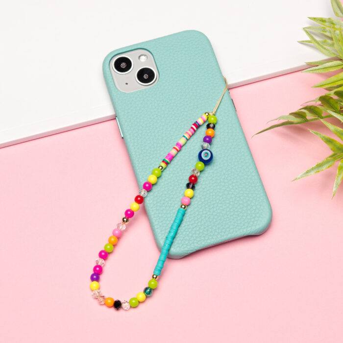 Beaded Phone Charm- Ciel Bleu