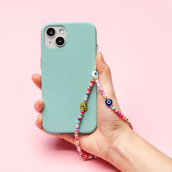 Beaded Phone Charm- Yeux Arc En Ciel