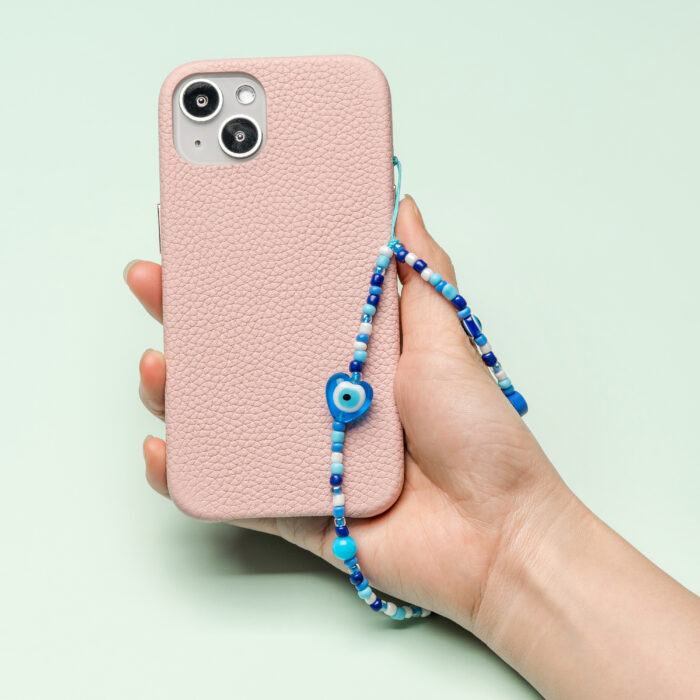 Beaded Phone Charm- Yeux Bleus