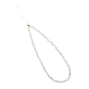 Crystal Beaded Phone Charm- Moonstone