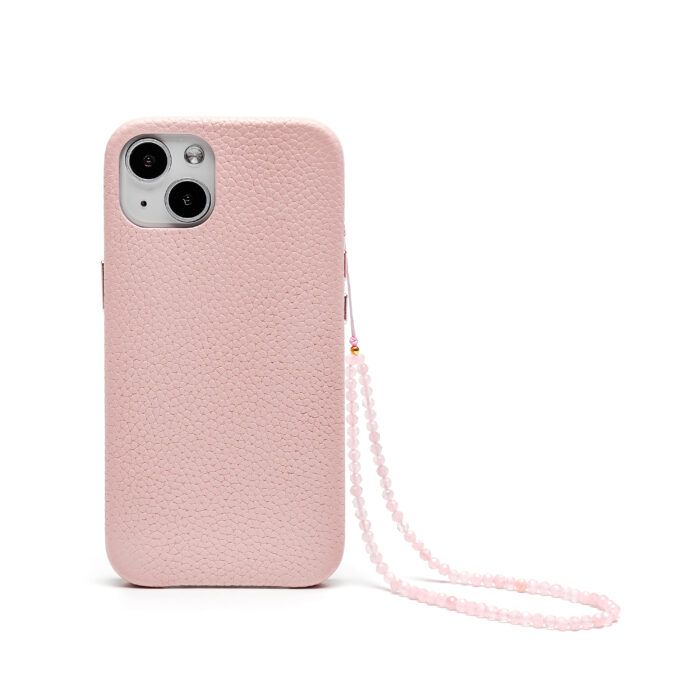 Crystal Beaded Phone Charm- Rose Quartz