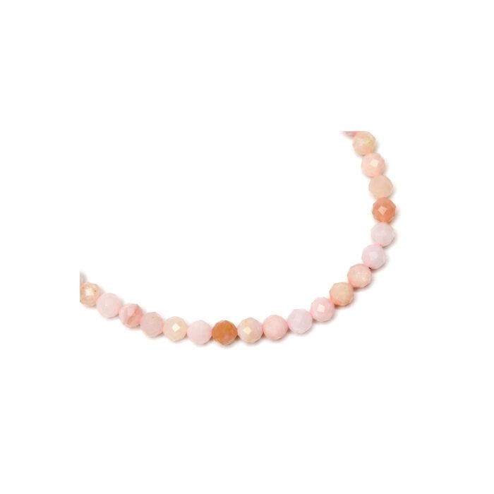 Crystal Beaded Phone Charm- Pink Opal