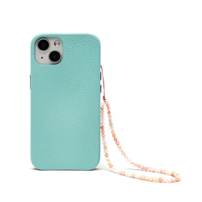 Crystal Beaded Phone Charm- Pink Opal