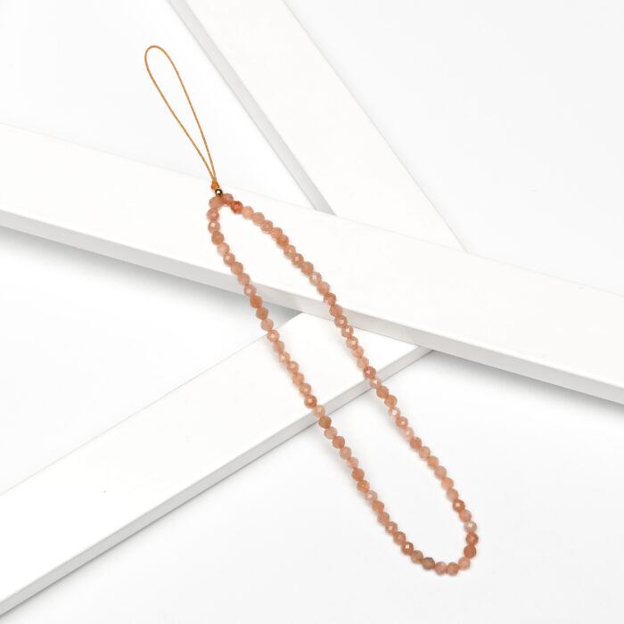 Crystal Beaded Phone Charm- Sunstone