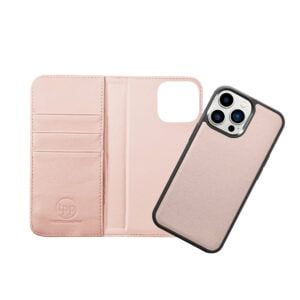 iPhone 13 Pro Leather Wallet Case- Blush Nude