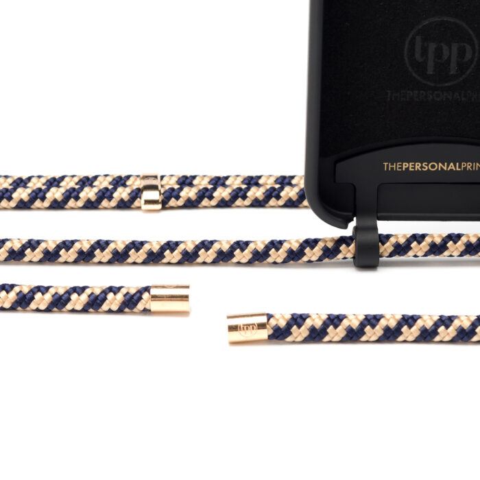 Cross Body Phone Strap (CORD)- Gold/Blue