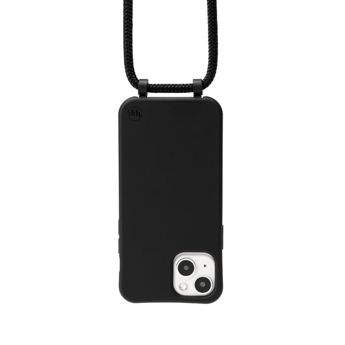 Cross Body Phone Strap (CORD)- Black (Gold Hardware)