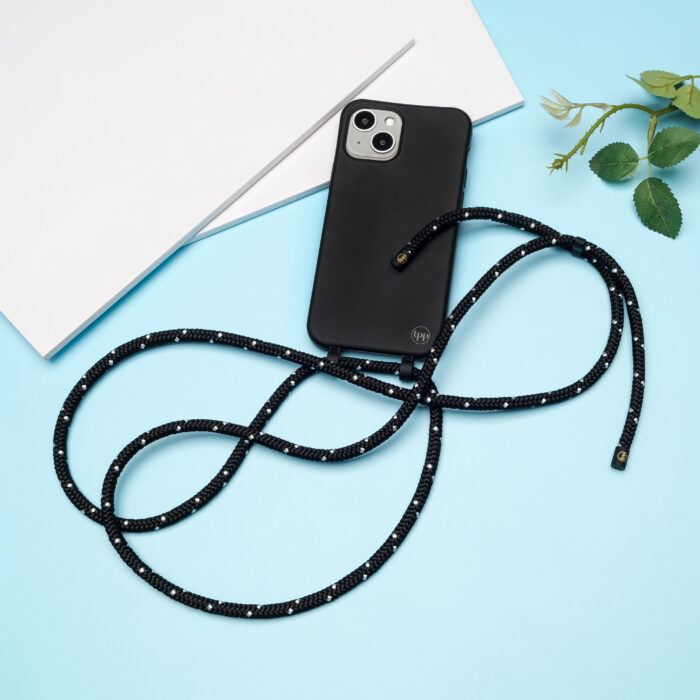 Cross Body Phone Strap (CORD)- Black/White