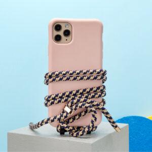 Cross Body Phone Strap (CORD)- Gold/Blue