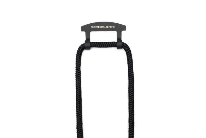 Cross Body Phone Strap (CORD)- Black (Gold Hardware)