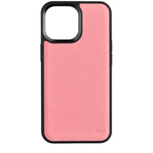 iPhone 13 Pro Saffiano Leather Case - Coral