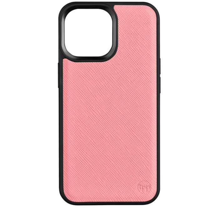 iPhone 13 Pro Saffiano Leather Case - Coral