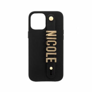 iPhone 12 Pro Max Letter Strap Case- Black