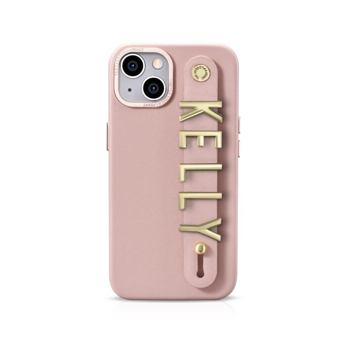 iPhone 14 Letter Strap Case- Blush Nude