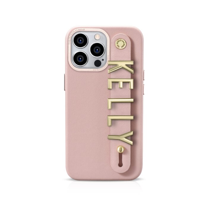 iPhone 15 Pro Max Letter Strap Case- Blush Nude