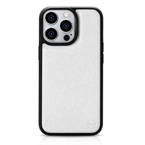 iPhone 14 Pro Max Saffiano Leather Case - White