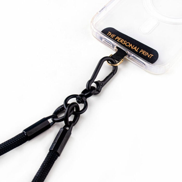 Universal Wrist Phone Strap- Cord Black Black/Hardware