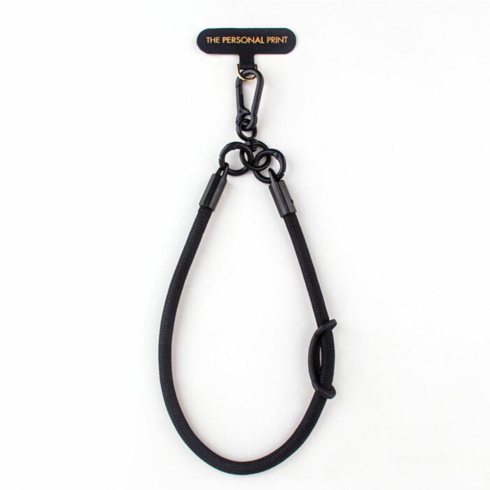 Universal Wrist Phone Strap- Cord Black Black/Hardware