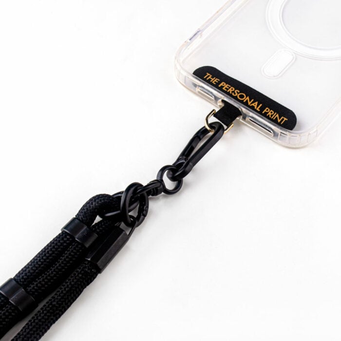 Universal Cross Body Phone Strap- Cord Black Black/Hardware