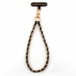 Universal Wrist Phone Strap- Leather Black/Gold