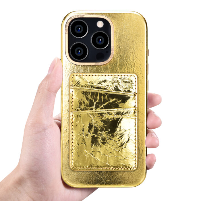Slim Card Pocket Sleeve with MagSafe- Metallic Gold
