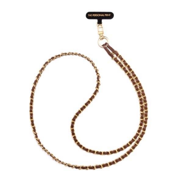 Universal Cross Body Phone Strap Leather/Gold Hardware