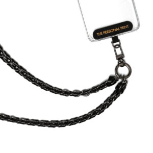Universal Cross Body Phone Strap Twisted Leather- Black