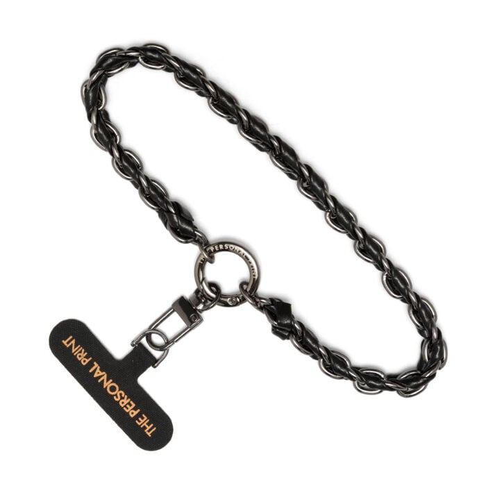 Universal Wrist Phone Strap- Twisted Leather Black