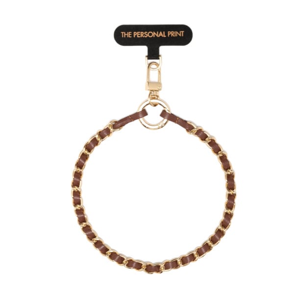 Universal Wrist Phone Strap- Leather/Gold Hardware